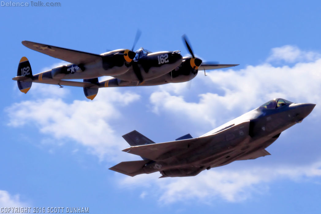 USAF Heritage Flight F-35A Lightning II & P-38 Lightning