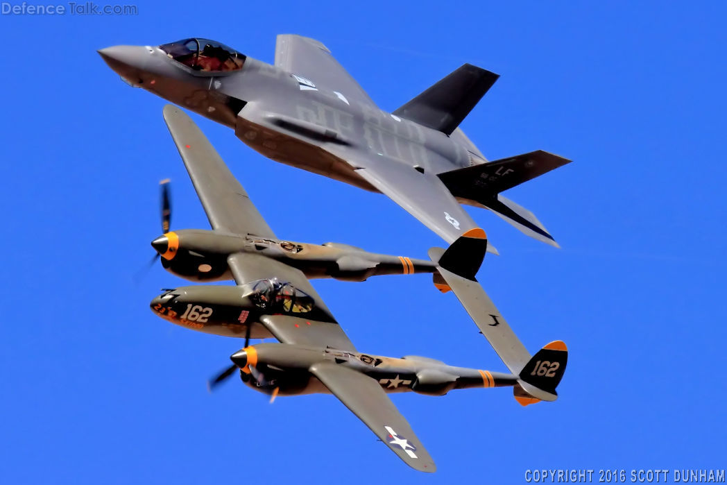 USAF Heritage Flight F-35A Lightning II & P-38 Lightning