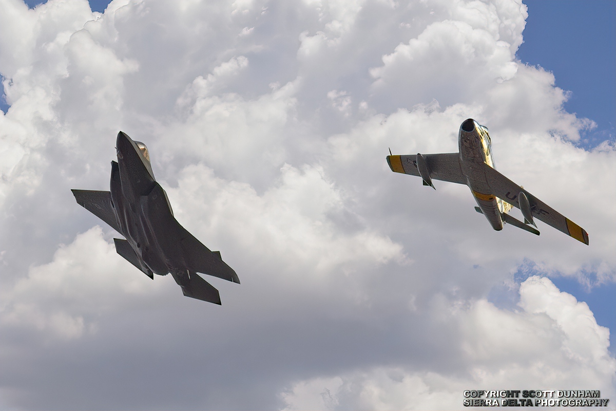 USAF Heritage Flight-F-35A Panther and F-86 Sabre