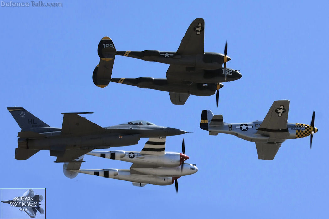 USAF Heritage Flight - P-51 P-38 & F-16