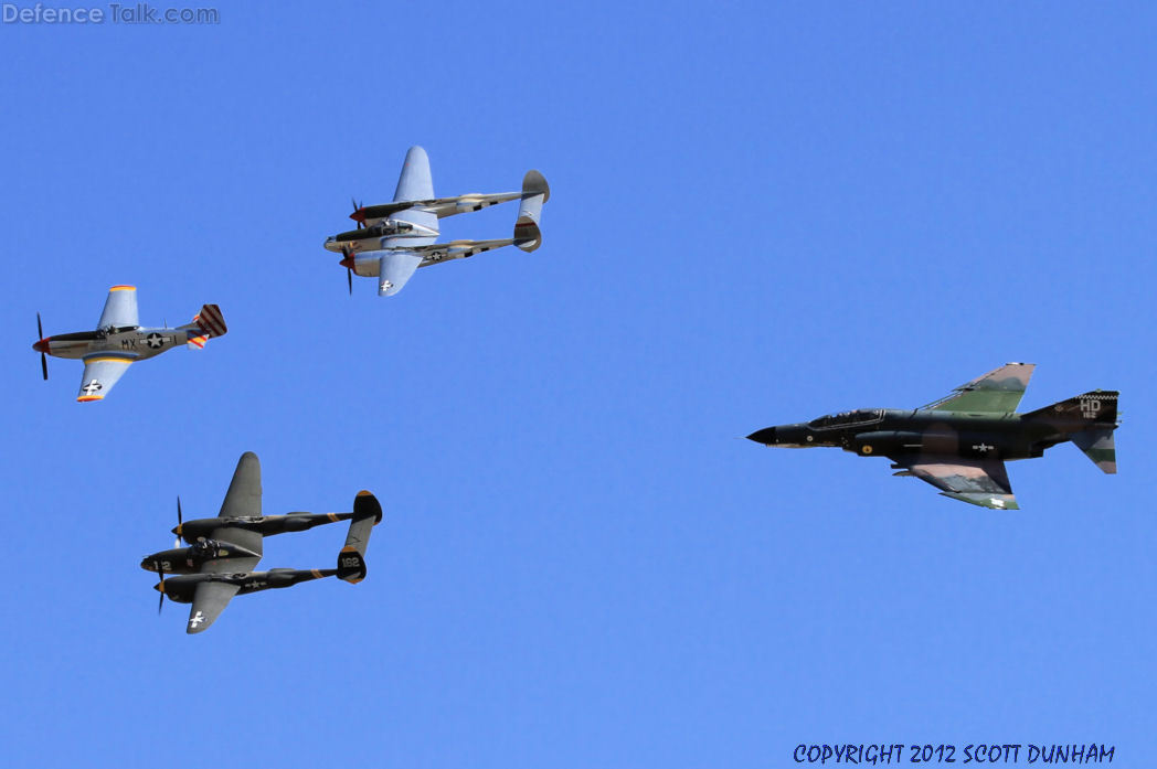 USAF Heritage Flight - P-51 - P-38 - F-4