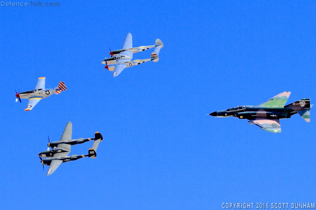 USAF Heritage Flight - P-51, P-38 & F-4