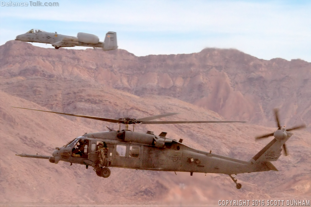 USAF HH-60 Pave Hawk Helicopter & A-10 Thunderbolt II Attack Aircraft