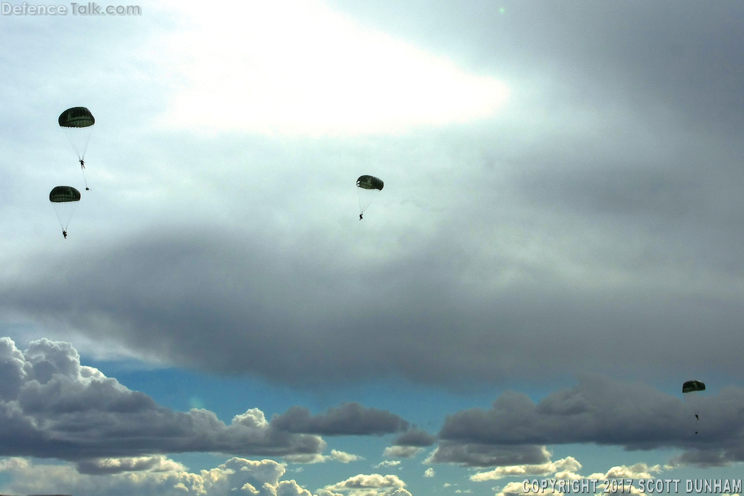 USAF Paratrooper CSAR jump demonstration