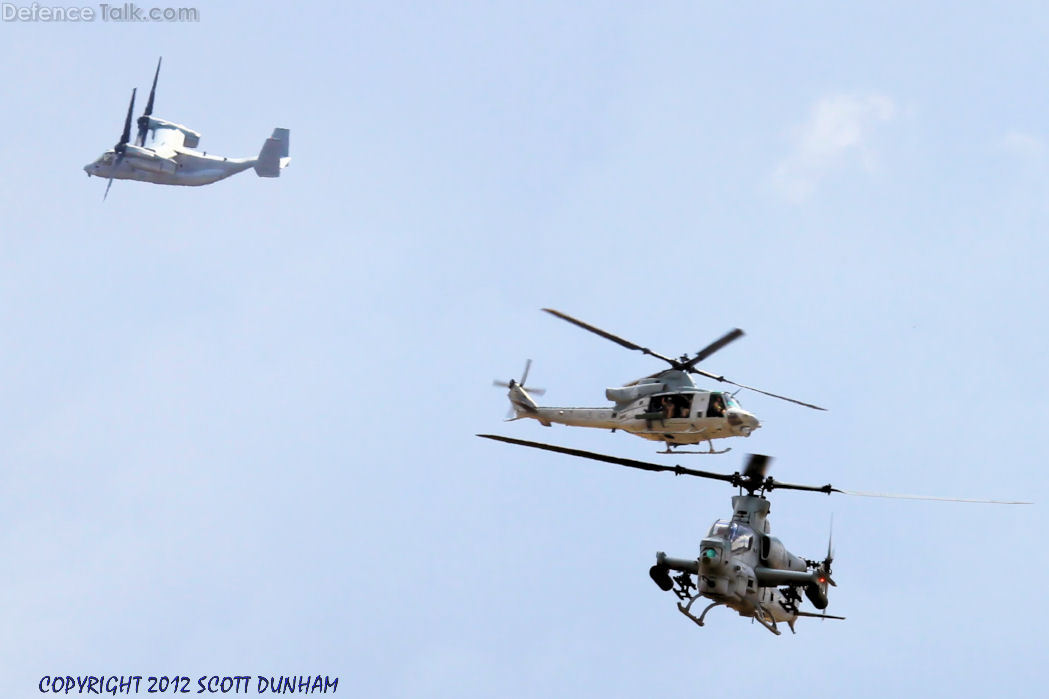 USMC AH-1Z Viper UH-1 Huey & MV-22 Osprey