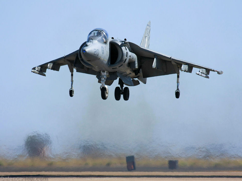 USMC AV-8B Harrier Vertical Landing