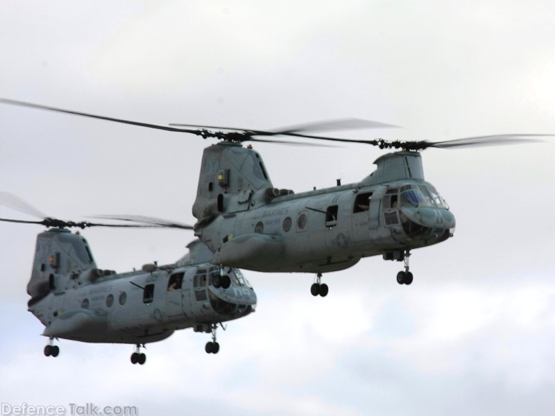 USMC CH-46E Sea Knight Helicopter - MAGTAF