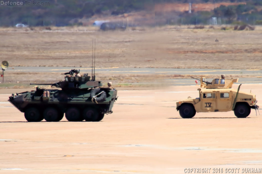 USMC LAV-25 Assault Vehicle and HMMWV