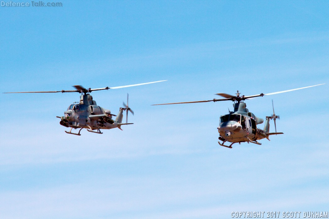 USMC UH-1Y Venom & AH-1Z Viper Helicopter Gunships