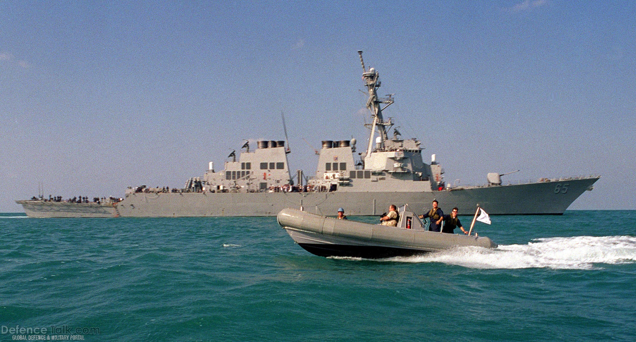 USS Benfold (DDG 65) with Rigid Hull Inflatable Boat - US Navy
