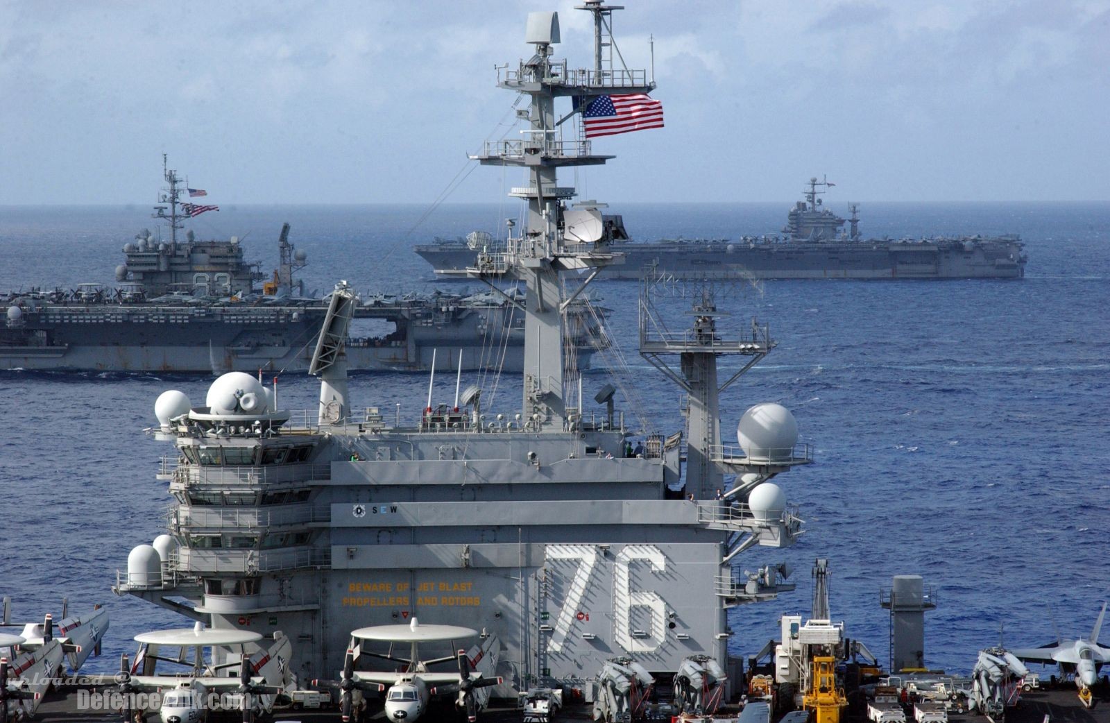 USS Kitty Hawk (CV-63), USS Abraham Lincoln (CVN 72), and USS Ronald Reagan