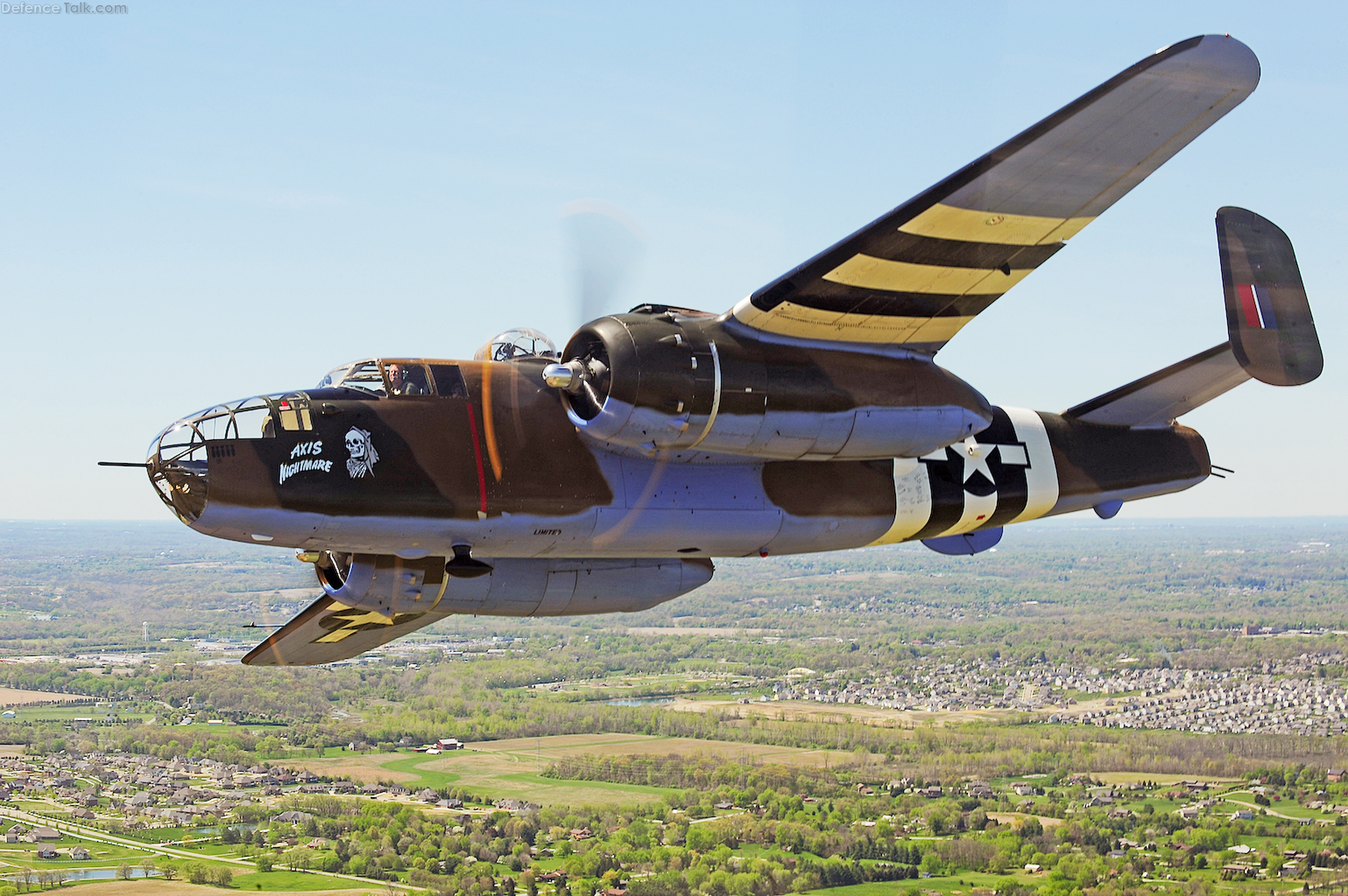 Vintage B-25 Mitchell "Axis Nightmare" flies