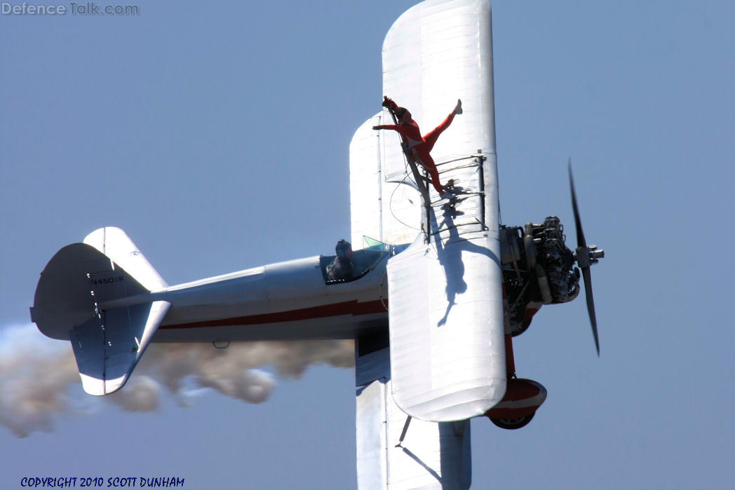 Wing Walker on Stearman Biplane