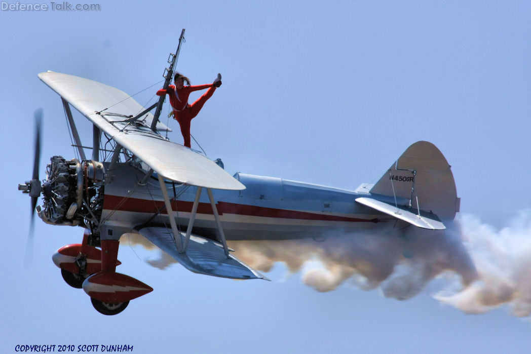 Wing Walker on Stearman Biplane