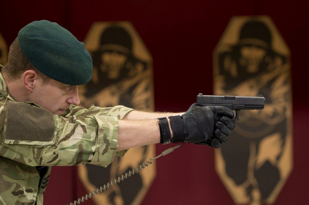 Royal Marine with Glock 17 Sidearm