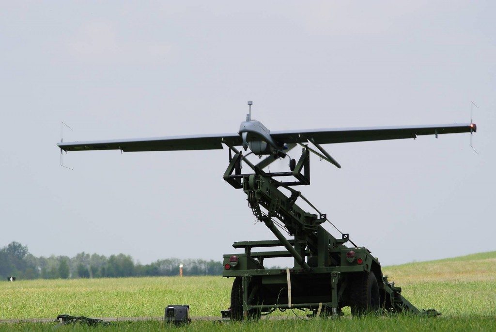 An RQ-7B Shadow v2 prepares to launch.