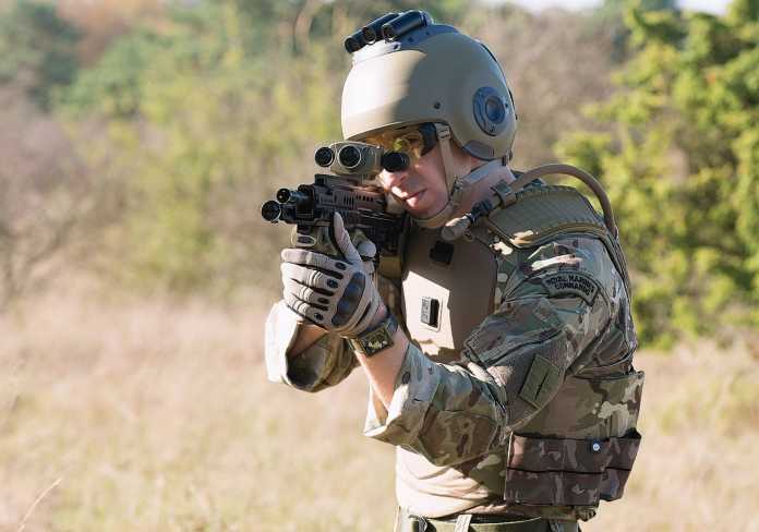 Sensor-laden body armour, a smart watch that monitors life signs and smart glasses with integrated cameras are all part of a futuristic design for military uniforms, unveiled today.