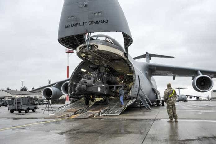C-5M combat helicopter airlift