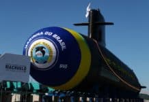 Launching of the Riachuelo, the First Brazilian Scorpène Submarine