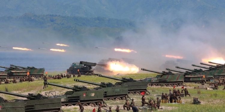 North Korean leader Kim oversees long-range artillery drill