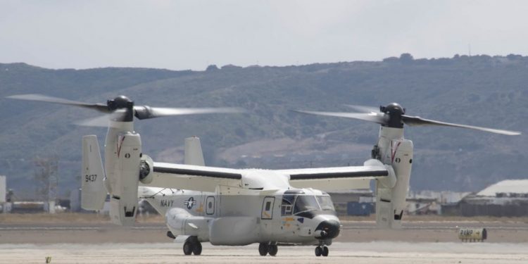 First CMV-22B for Operational Use Arrives at Naval Air Station