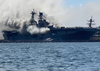 Major fire breaks out on US Navy ship in California