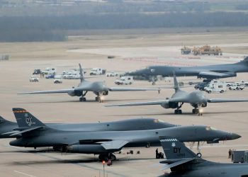 United States B-1B bomber training in the Australian Top End