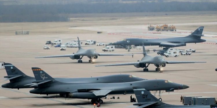 United States B-1B bomber training in the Australian Top End